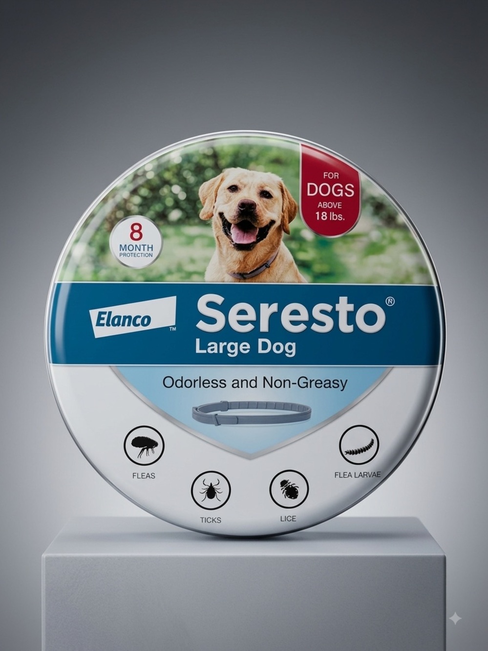 Elan Seresto Large Dog Collar - Blue, White and Red